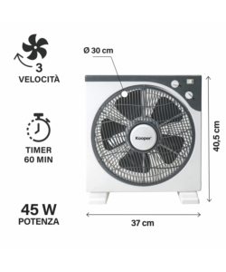 VENTILATORE DA TAVOLO KOOPER "ARTICFRESH" BIANCO 45W