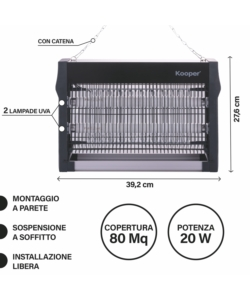 ZANZARIERA ELETTRICA KOOPER NERA 20W