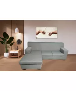 DIVANO CON PENISOLA REVERSIBILE BELLAHOME "TRIS" GRIGIO 218X162X90CM