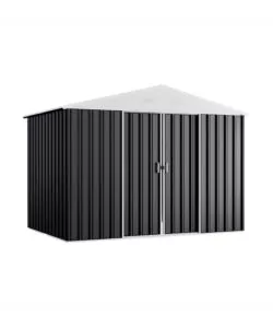 CASETTA DA GIARDINO DOMUS "L NEW" IN METALLO GRIGIO CON PORTE SCORREVOLI 267X173X194 CM