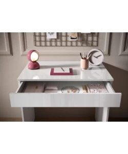 SCRIVANIA CON CASSETTONE "SMILE" BIANCO LUCIDO, 78X50X76 CM
