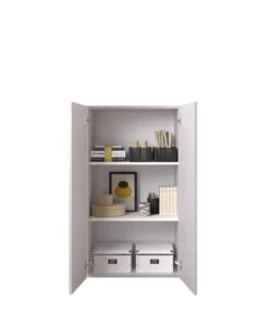 ARMADIO MULTIUSO ALTO "FRAME" BIANCO LUCIDO, 63X35X114 CM