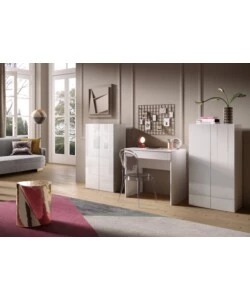 ARMADIO MULTIUSO ALTO "FRAME" BIANCO LUCIDO, 63X35X114 CM