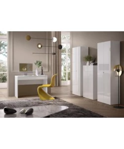 ARMADIO MULTIUSO ALTO "FRAME" BIANCO LUCIDO, 63X35X114 CM