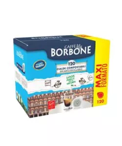 CIALDE COMPOSTABILI CAFFÈ BORBONE "MISCELA NOBILE" CON INCARTO RICICLABILE, 120 PEZZI