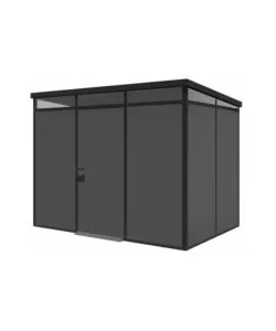 CASETTA DA GIARDINO PREFABBRICATA IN PVC E ALLUMINIO ARTPLAST "MODULARE" NERO E GRIGIO 3X2 MT
