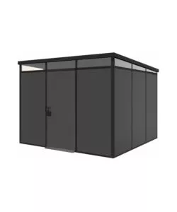 CASETTA DA GIARDINO PREFABBRICATA IN PVC E ALLUMINIO ARTPLAST "MODULARE" NERO E GRIGIO 3X3 MT