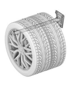 SET 2 GANCI PORTA GOMME E CERCHIONI DA PARETE LAMPA RICHIUDIBILI - 15969