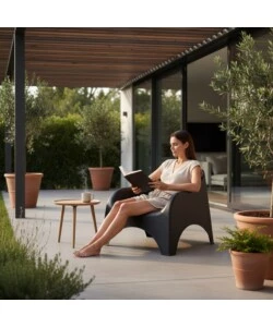 POLTRONA DA ESTERNO "NUVOLA" IN POLIPROPILENE ANTRACITE 79X81X71 CM