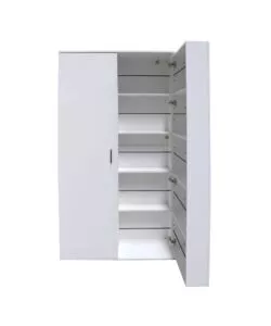SCARPIERA 2 ANTE BELLAHOME CON ANTE SALVASPAZIO BIANCO 80X33,4X180 CM