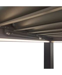 PERGOLA BIOCLIMATICA MOTORIZZATA RIVIERA "QUADRIFOGLIO" IN ALLUMINIO ANTRACITE 400X300X250 CM
