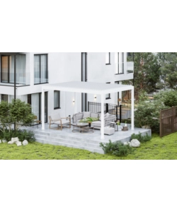 PERGOLA BIOCLIMATICA MOTORIZZATA RIVIERA "QUADRIFOGLIO" IN ALLUMINIO BIANCO 400X300X250 CM