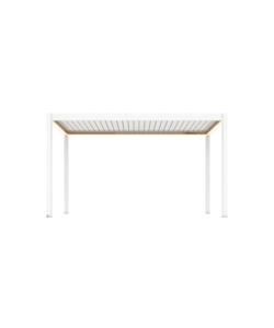 PERGOLA BIOCLIMATICA MOTORIZZATA RIVIERA "QUADRIFOGLIO" IN ALLUMINIO BIANCO 400X300X250 CM