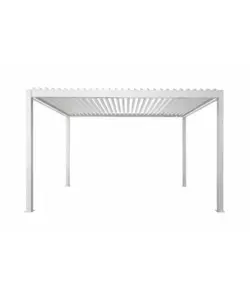 PERGOLA BIOCLIMATICA MOTORIZZATA RIVIERA "QUADRIFOGLIO" IN ALLUMINIO BIANCO 4X3X2,5 MT