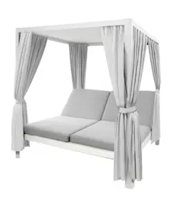 PERGOLA CON SUNLOUNGE DOPPIO RIVIERA "TULIPANO" BIANCO E GRIGIO 205X166X200 CM