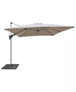 OMBRELLONE A BRACCIO DA ESTERNO RIVIERA "HELIANTUS" CON LED E SPEAKER GRIGIO CHIARO 300X400 CM