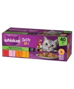 Cibo umido per gatti Whiskas "Tasty Mix" tutte le età con manzo, pollo, salmone e verdure 40x85 gr