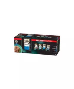 Cibo umido per gatti Sheba "Delicatezze Mare Gelatina" adulti con salmone, pesce bianco, tonno e merluzzo 40x85 gr