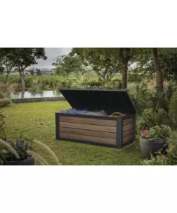 BAULE DA ESTERNO KETER "DECO BOX 150G" IN RESINA MARRONE EFFETTO LEGNO 570 LT 151,7X72,5X70 CM
