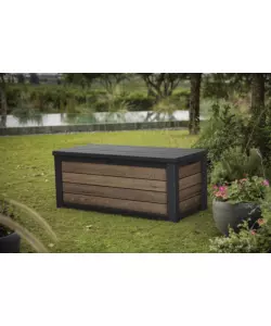 BAULE DA ESTERNO KETER "DECO BOX 150G" IN RESINA MARRONE EFFETTO LEGNO 570 LT 151,7X72,5X70 CM