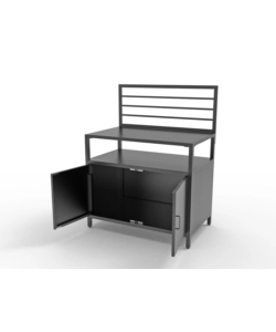 CUCINA DA ESTERNO MODULARE OMPAGRILL "MODULO 2" IN ALLUMINIO NERO 61,5X100X130 CM