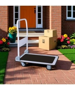 CARRELLO TRASPORTO PIEGHEVOLE EUROGARDEN CON MANICO E RUOTE PIVOTANTI IN ACCIAIO PORTATA 150 KG 73,3X47,7X83 CM