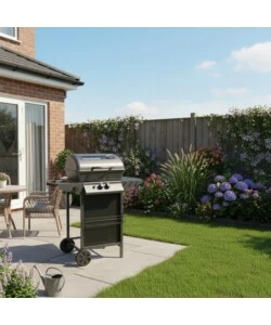 BARBECUE A GAS ARNOLD "NEVADA" CON FINESTRA IN VETRO 3 BRUCIATORI