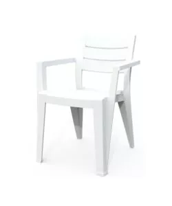 SET 6 SEDIE DA ESTERNO IMPILABILI KETER "JULIE" IN POLIPROPILENE BIANCO EFFETTO LEGNO 61,5X58,5X79 CM