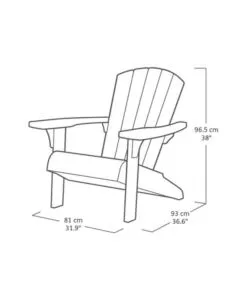 POLTRONA DA ESTERNO KETER "ALPINE ADIRONDACK" IN POLIPROPILENE GRAFITE EFFETTO LEGNO 80,5X95,5X93 CM