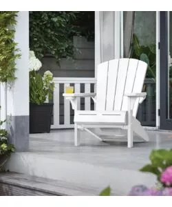 POLTRONA DA ESTERNO KETER "ALPINE ADIRONDACK" IN POLIPROPILENE BIANCO EFFETTO LEGNO 80,5X95,5X93 CM