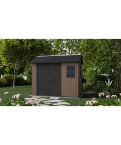 CASETTA DA GIARDINO KETER "NEWTON+ 759/975" IN RESINA MARRONE DOPPIA OPZIONE MONTAGGIO 287X230X246 CM