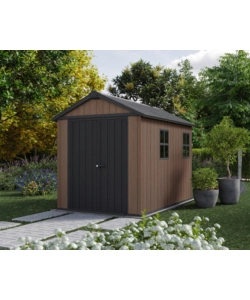 CASETTA DA GIARDINO KETER "NEWTON+ 759/975" IN RESINA MARRONE DOPPIA OPZIONE MONTAGGIO 287X230X246 CM