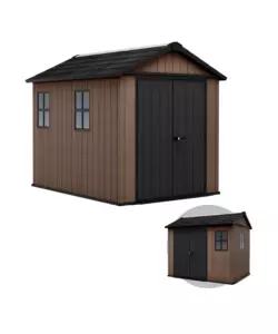 CASETTA DA GIARDINO KETER "NEWTON+ 759/975" IN RESINA MARRONE DOPPIA OPZIONE MONTAGGIO 287X230X246 CM