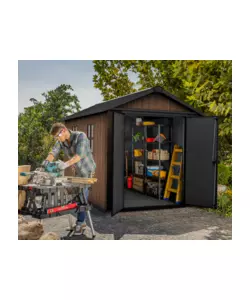 CASETTA DA GIARDINO KETER "NEWTON+ 7511/1175" IN RESINA MARRONE DOPPIA OPZIONE MONTAGGIO 350X230X246 CM