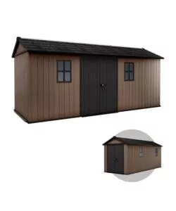 CASETTA DA GIARDINO KETER "NEWTON+ 7517/1775" IN RESINA MARRONE DOPPIA OPZIONE MONTAGGIO 539X230X246 CM