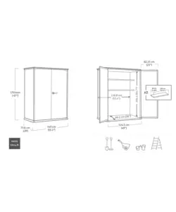 ARMADIO DA ESTERNO KETER "CORTINA ALTO" IN RESINA 140X73,6X170,4 CM