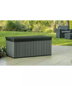BAULE DA ESTERNO KETER "DARWIN 120G" IN RESINA VERDE EFFETTO LEGNO 454 LT 142,5X65,3X64,3 CM