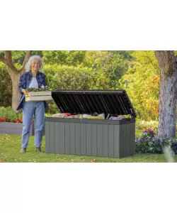 BAULE DA ESTERNO KETER "DARWIN 120G" IN RESINA VERDE EFFETTO LEGNO 454 LT 142,5X65,3X64,3 CM