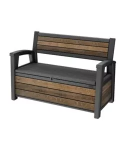 PANCHINA CON CONTENITORE KETER "DECO BENCH" IN RESINA MARRONE EFFETTO LEGNO 227 LT 133X61X89 CM
