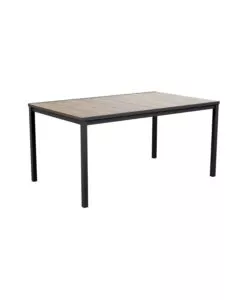 TAVOLO DA ESTERNO KETER "PORTO 160" IN METALLO GRAFITE E PIANO EFFETTO LEGNO FRASSINO 159X95X75 CM