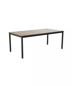 TAVOLO DA ESTERNO KETER "PORTO 200" IN METALLO GRAFITE E PIANO EFFETTO LEGNO FRASSINO 200X95X75 CM