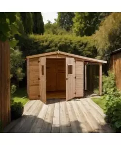 CASETTA IN LEGNO DA GIARDINO HABRITA "EDEN" IN ABETE ROSSO MASSICCIO 370X187X210 CM