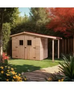CASETTA IN LEGNO DA GIARDINO HABRITA "EDEN" IN ABETE ROSSO MASSICCIO 370X187X210 CM