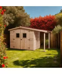 CASETTA IN LEGNO DA GIARDINO HABRITA "EDEN" IN ABETE ROSSO MASSICCIO 370X187X210 CM