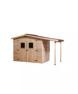 CASETTA IN LEGNO DA GIARDINO HABRITA "EDEN" IN ABETE ROSSO MASSICCIO 370X187X210 CM