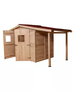 CASETTA IN LEGNO DA GIARDINO HABRITA "EDEN" IN ABETE ROSSO MASSICCIO 370X187X210 CM