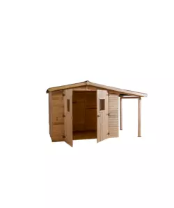 CASETTA IN LEGNO DA GIARDINO HABRITA "EDEN" IN ABETE ROSSO MASSICCIO 370X187X210 CM