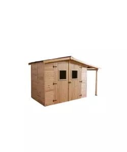 CASETTA IN LEGNO DA GIARDINO HABRITA "EDEN" IN ABETE ROSSO MASSICCIO 370X187X210 CM