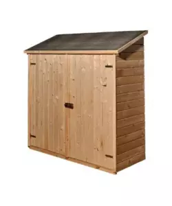 CASETTA IN LEGNO ADDOSSATA HABRITA "EDEN" IN ABETE ROSSO MASSICCIO 175X72X174 CM