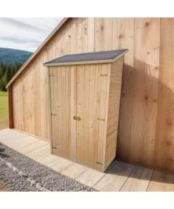 CASETTA IN LEGNO DA GIARDINO HABRITA "EDEN" IN ABETE ROSSO MASSICCIO E 3 RIPIANI 132X65X206 CM
